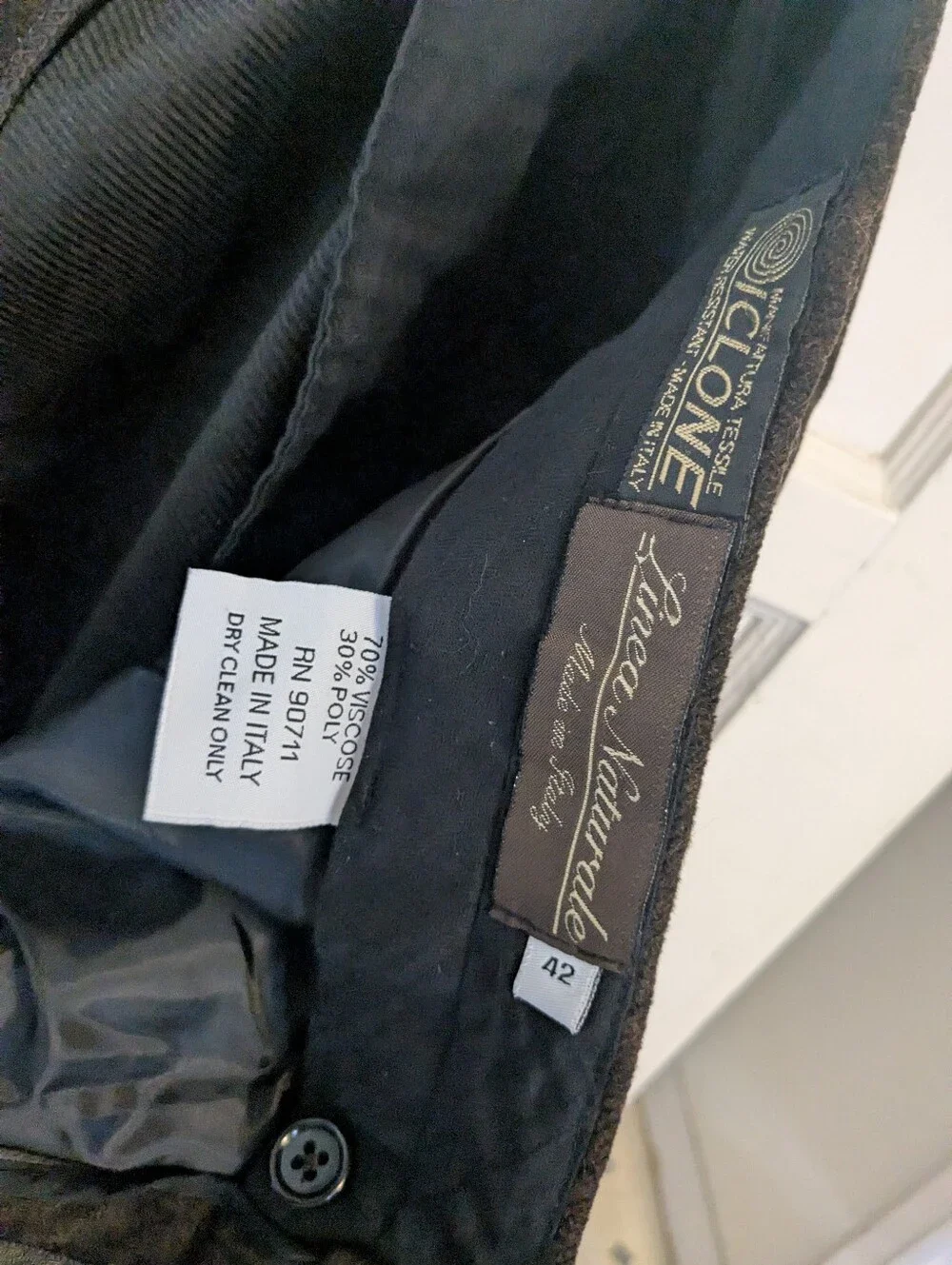 Made in Italy! Men's Brown Dress Pants - Classic Pleated Trousers, size 42 waist